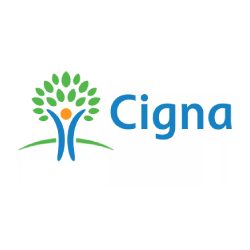 A tree with leaves and the word cigna underneath it.